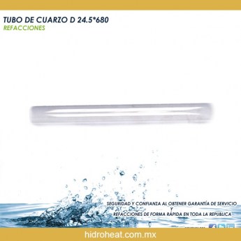Venta de 	TUBO DE CUARZO D24 5 680 REFACCION PARA PURIFICADOR NUEVO DISEÑO